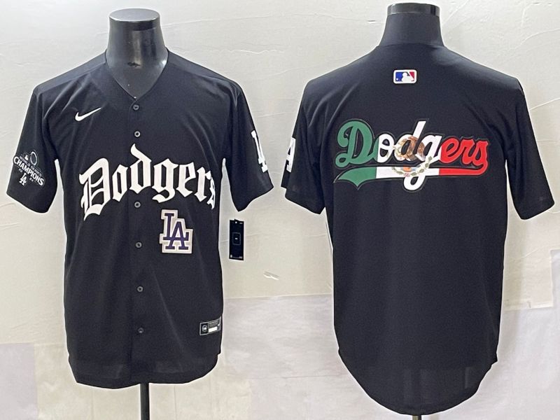 Men 2025 Los Angeles Dodgers Blank Black Seventh generation Joint Name Nike MLB Jersey style 24
